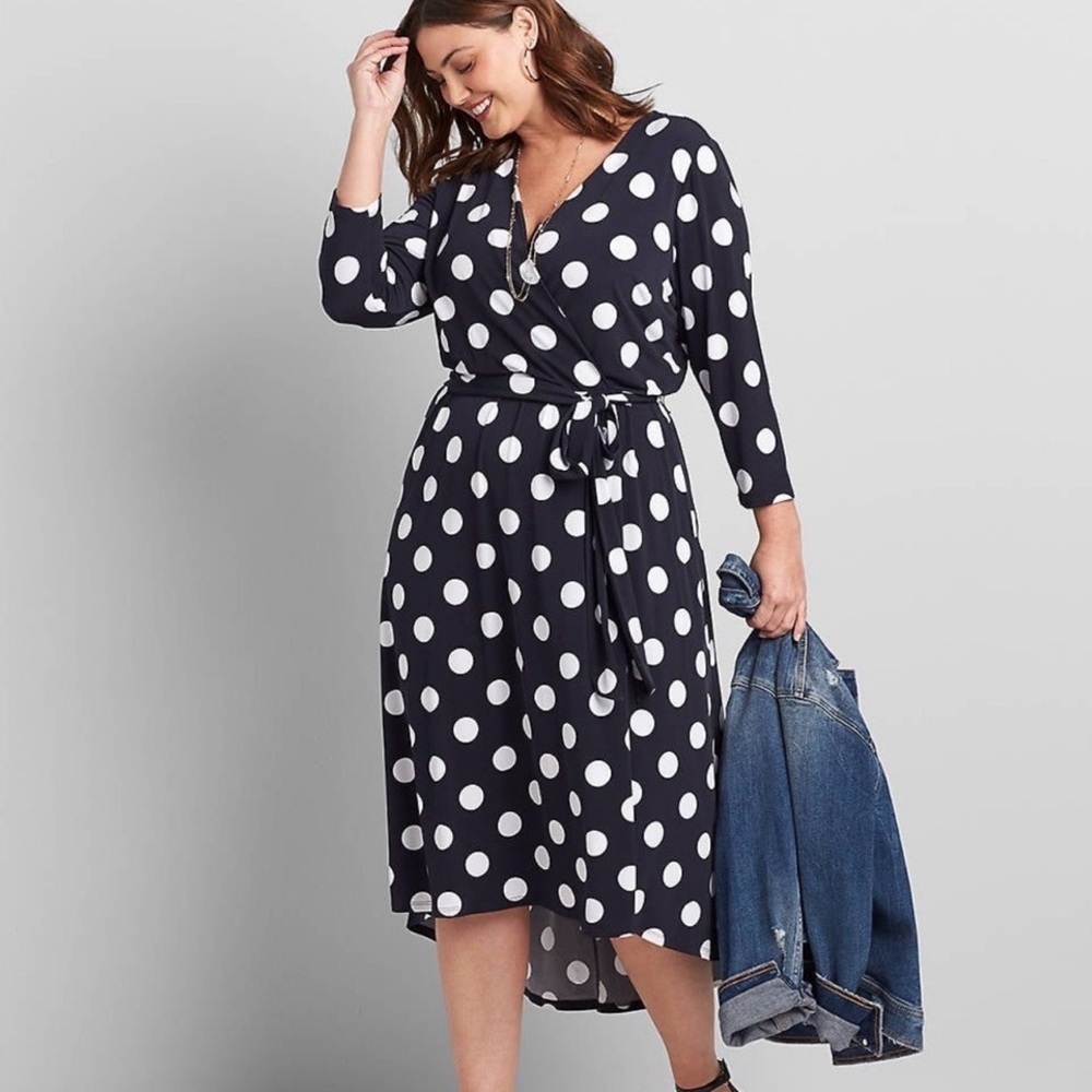 Lane Bryant Black and White Polka Dot Dress - Picture 5 of 6